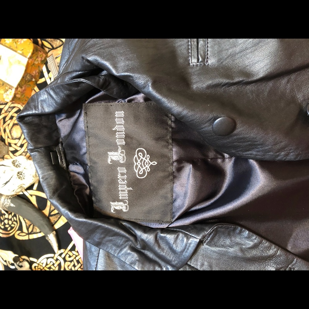 IMPERO LONDON | leather blue metallic Victorian inspired - Picture 4 of 14